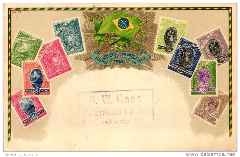 * T1/T2 Brazil - Set Of Stamps, Ottmar Zieher's Carte Philatelique No. 38. Litho - Non Classificati