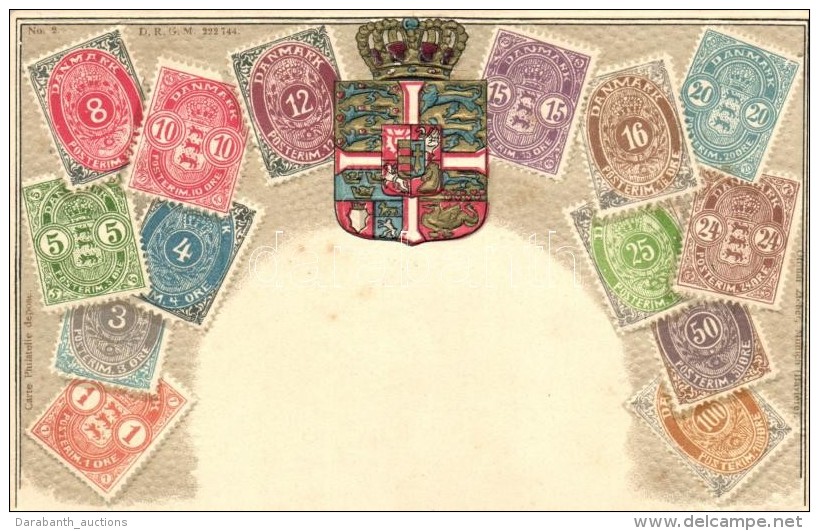 ** T2 Denmark, Set Of Stamps, Ottmar Zieher Philatelie-Ansichtskarte No. 2 Emb. - Non Classificati