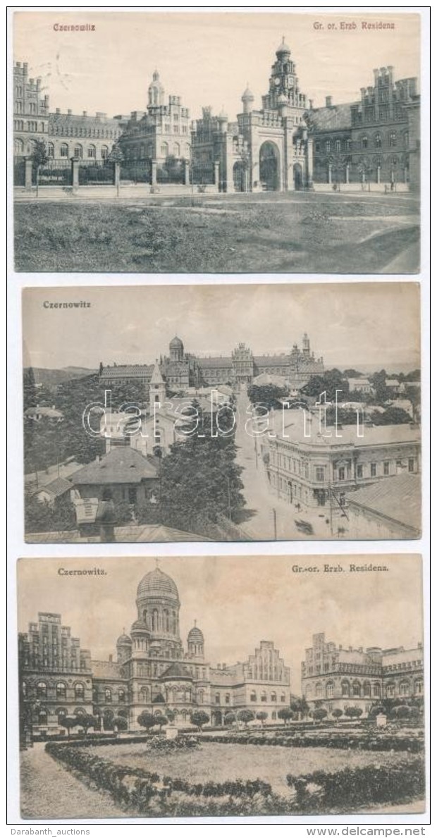 ** Chernivtsi, Czernowitz - 3 Pre-1945 Town-view Postcards, Greek Orthodox Residence - Ohne Zuordnung