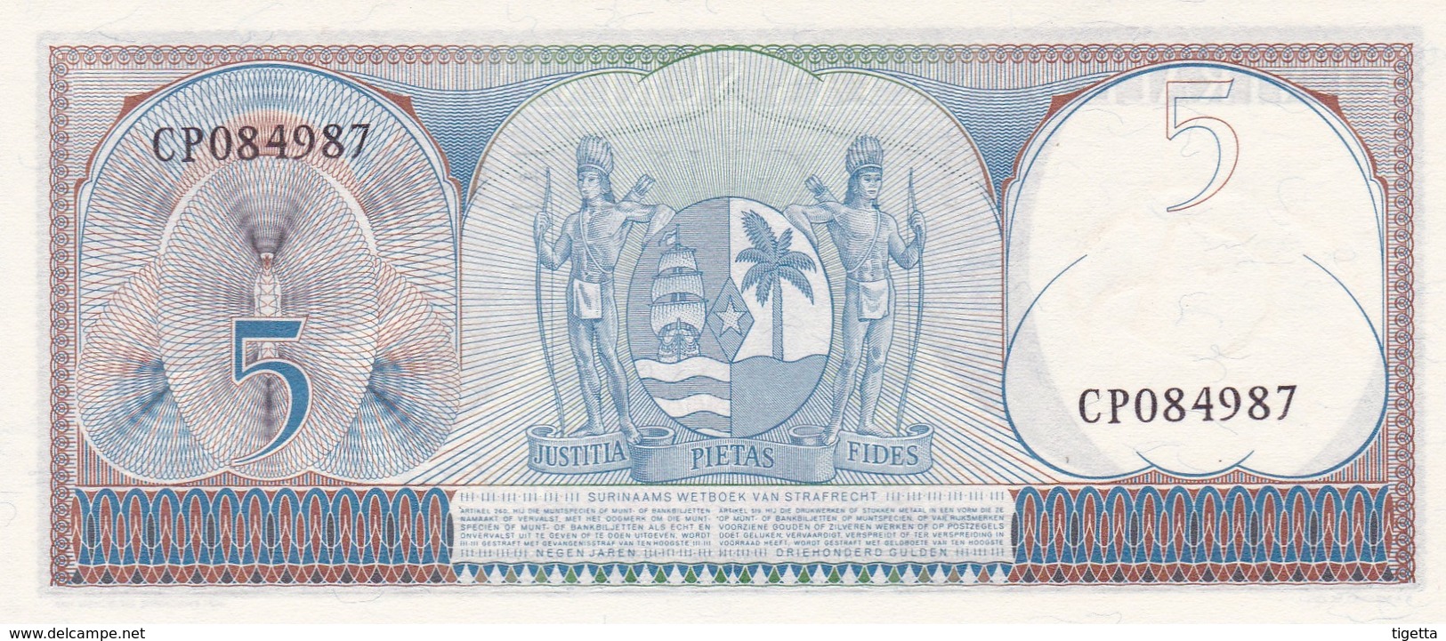 SURINAME  5 GULDEN   1993   FDS - Suriname