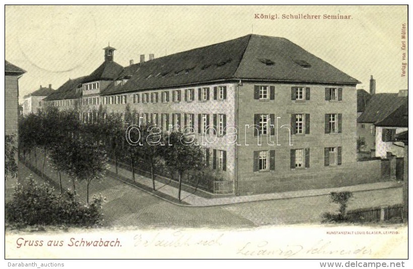 T2 Schwabach, K&ouml;nigl. Schullehrer Seminar; Kunstanstalt Louis Glaser / Teacher Training School - Unclassified