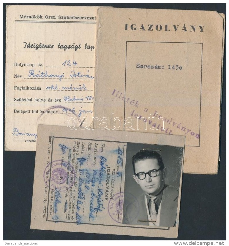 Cca 1959 2 Db M&eacute;rn&ouml;ki &eacute;s Egy V&iacute;zij&aacute;rtass&aacute;gi Igazolv&aacute;ny - Unclassified