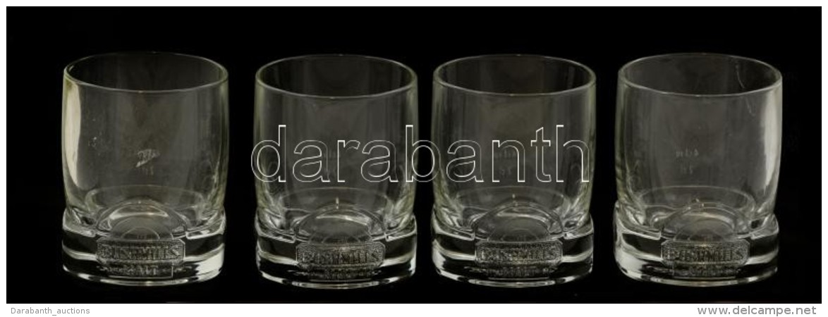 Bushmills Malt Whiskey-s Poh&aacute;r (4 Db), Hib&aacute;tlan, M:8,5 Cm (4&times;) - Glass & Crystal