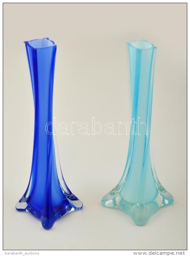 2 Db Dekorat&iacute;v Sz&iacute;nes &uuml;vegv&aacute;za, Jelz&eacute;s N&eacute;lk&uuml;l, Sz&aacute;jukn&aacute;l... - Glass & Crystal