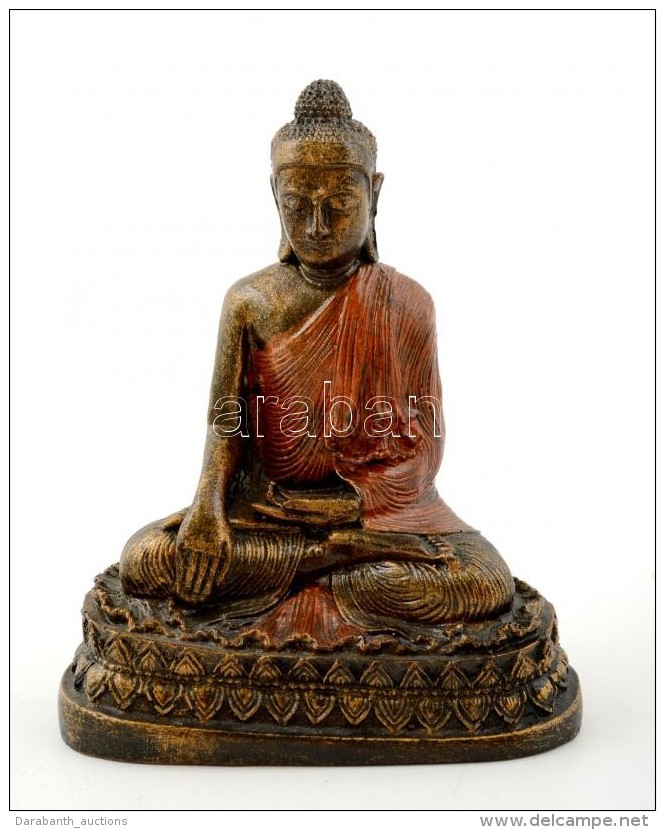 D&iacute;szes MÅ±gyanta Buddha Szobor, M: 18,5 Cm - Other & Unclassified