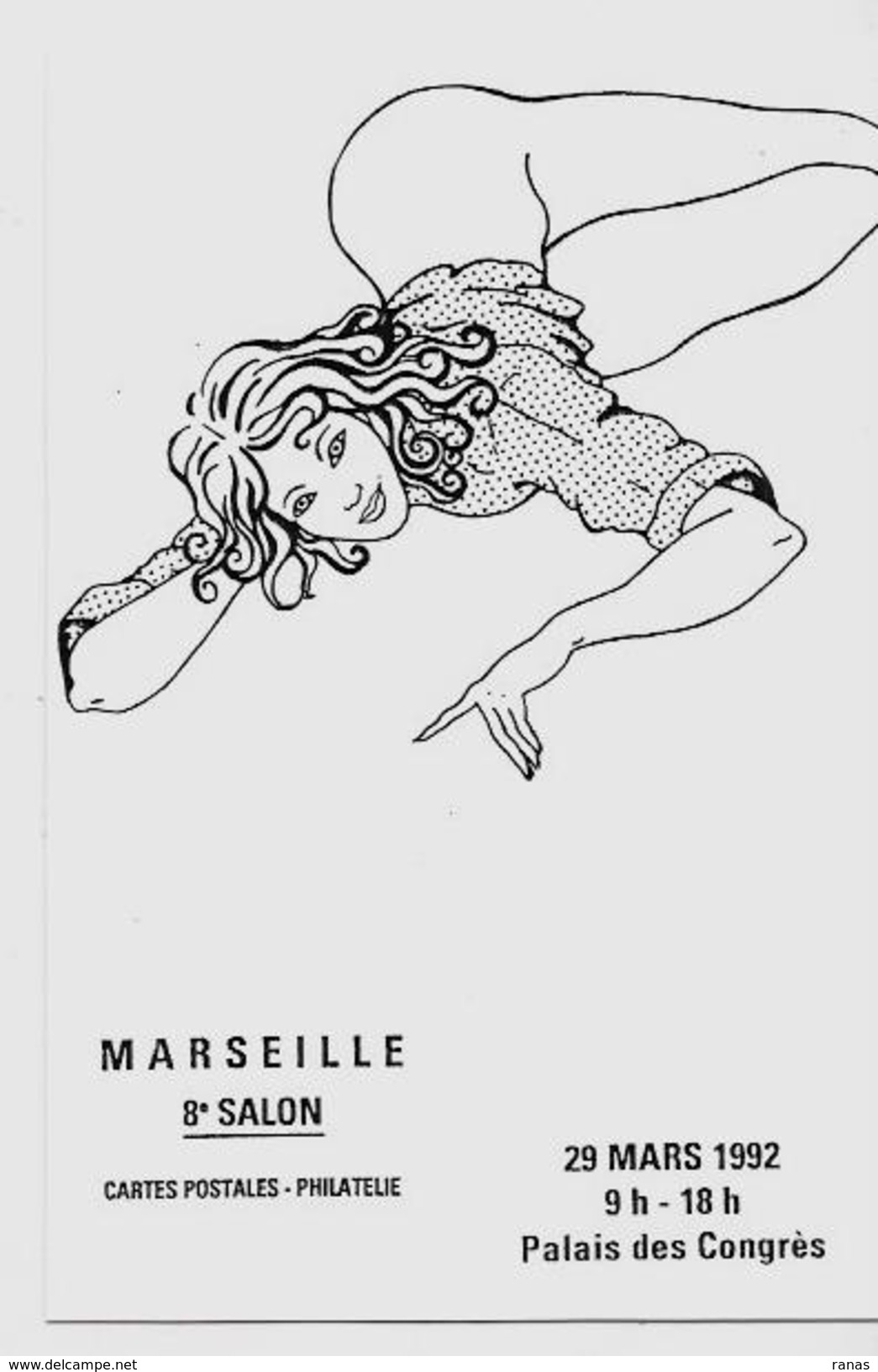 CPM Salon De Cartes Postales érotisme Nu Féminin Femme Nue Marseille 1992 Non Circulé - Collector Fairs & Bourses