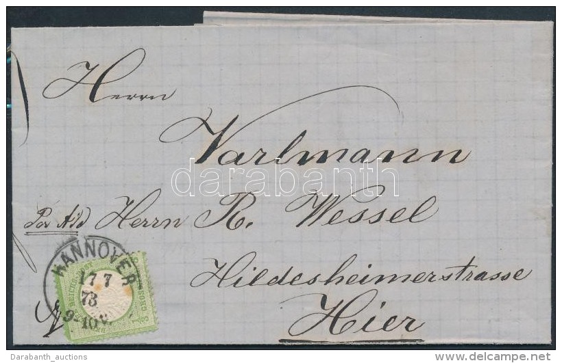 1873 Mi 17a Helyi Lev&eacute;len / On Local Cover 'HANNOVER'. Certificate: Sommer - Other & Unclassified