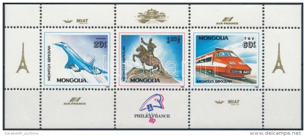 ** 1989 Philexfrance B&eacute;lyegki&aacute;ll&iacute;t&aacute;s, Concorde, Vas&uacute;t Blokk Mi 138 - Altri & Non Classificati