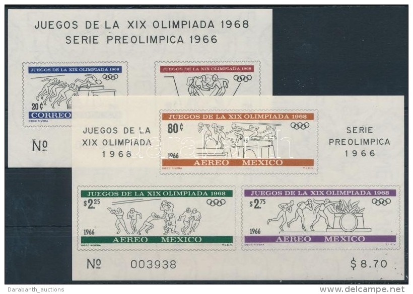 ** 1966 Ny&aacute;ri Olimpia, Mexik&oacute; Blokk Sor Mi 5-6 - Other & Unclassified