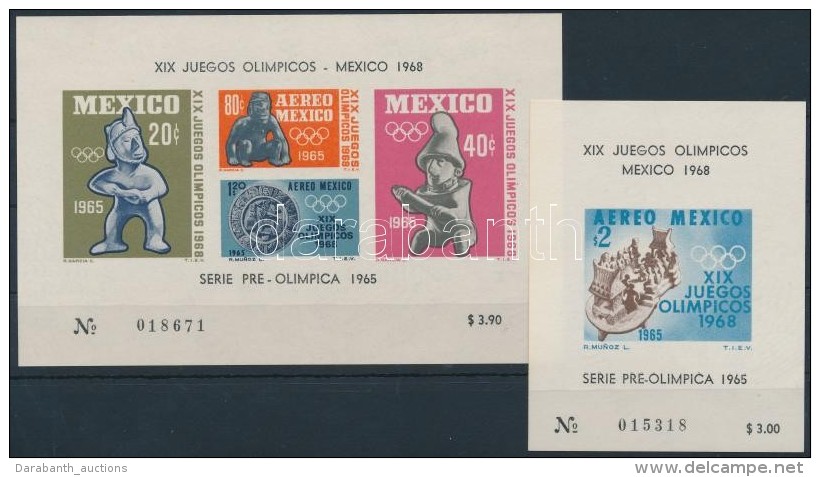 ** 1965 Ny&aacute;ri Olimpia, Mexik&oacute; Blokk Sor Mi 3-4 - Other & Unclassified