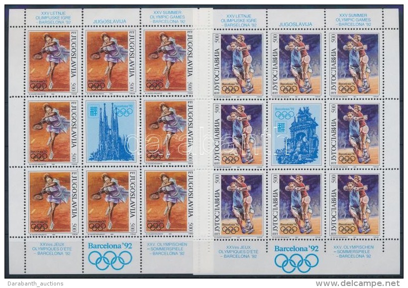 ** 1992 Ny&aacute;ri Olimpia; Barcelona Sor + Kis&iacute;vsor Mi 2538-2541 - Other & Unclassified