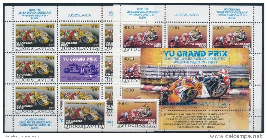 ** 1989 Motorverseny Sor + Kis&iacute;vsor Mi 2345-2346 + Blokk Mi 34 - Other & Unclassified