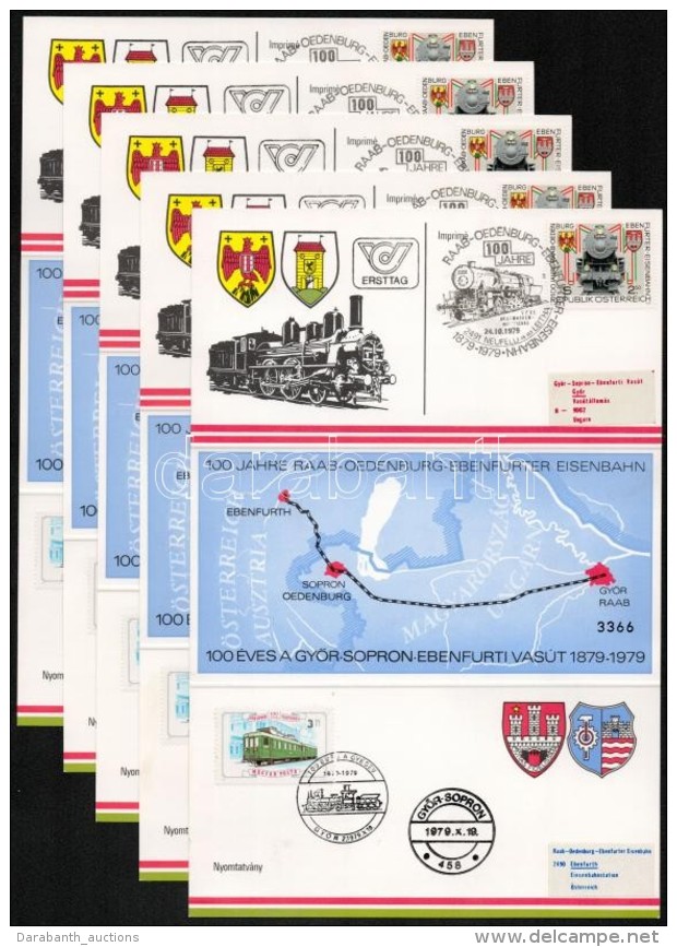 1979 100 &eacute;ves A GyÅ‘r-Sopron-Ebenfurti Vas&uacute;t 5 Db Eml&eacute;klap - Altri & Non Classificati