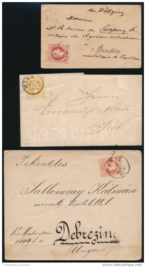 1867-1871 3 Db Lev&eacute;l 2kr &eacute;s 5kr B&eacute;rmentes&iacute;t&eacute;ssel - Altri & Non Classificati