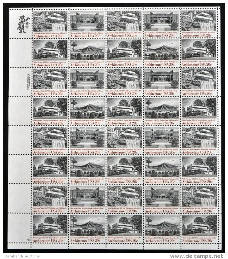 ** 1982 Amerikai &eacute;p&iacute;t&eacute;szet Sor 40-es &iacute;vben Mi 1600-1603 - Other & Unclassified