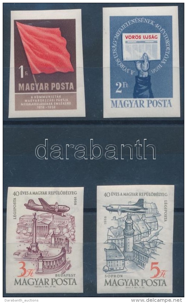 ** 1958 40 &eacute;ves A Magyar Rep&uuml;lÅ‘b&eacute;lyeg + Kommunist&aacute;k Magyarorsz&aacute;gi P&aacute;rtja 2... - Other & Unclassified