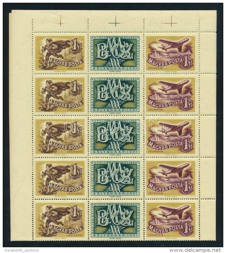 ** 1957 B&eacute;lyegnap Teljes &iacute;v Hajtva (10.000) / Mi 1501-1502 Complete Folded Sheet - Autres & Non Classés