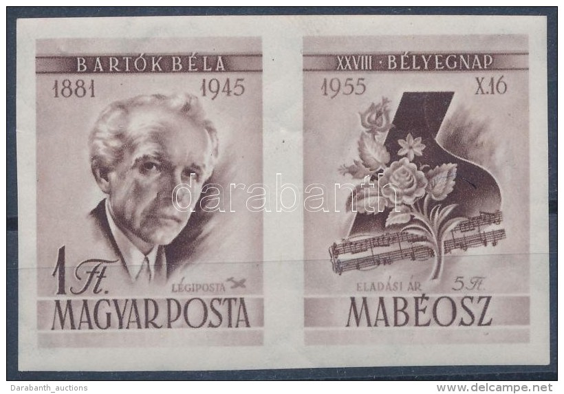 ** 1955 B&eacute;lyegnap (28) V&aacute;gott Jobb Szelv&eacute;nyes B&eacute;lyeg (10.000) - Other & Unclassified