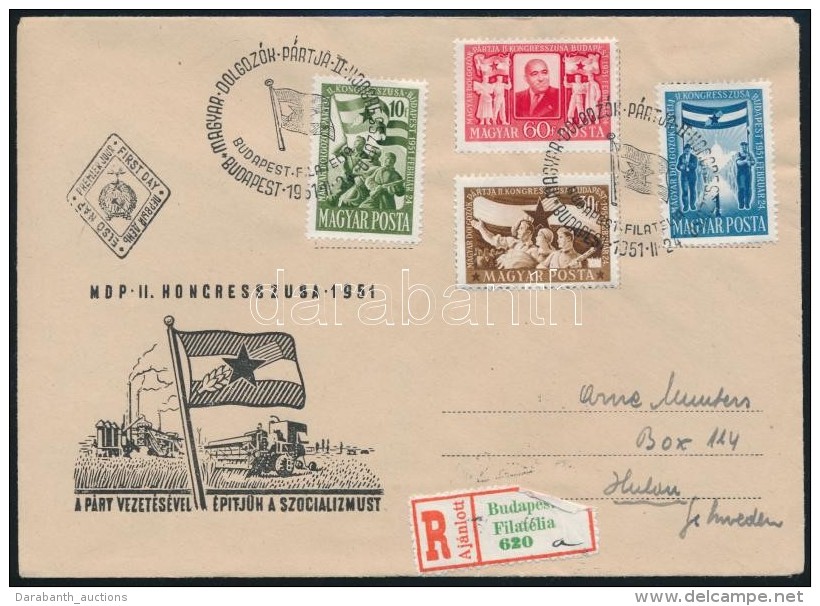 1951 MDP Kongresszus (I.) Sor Aj&aacute;nlott FDC-n - Other & Unclassified