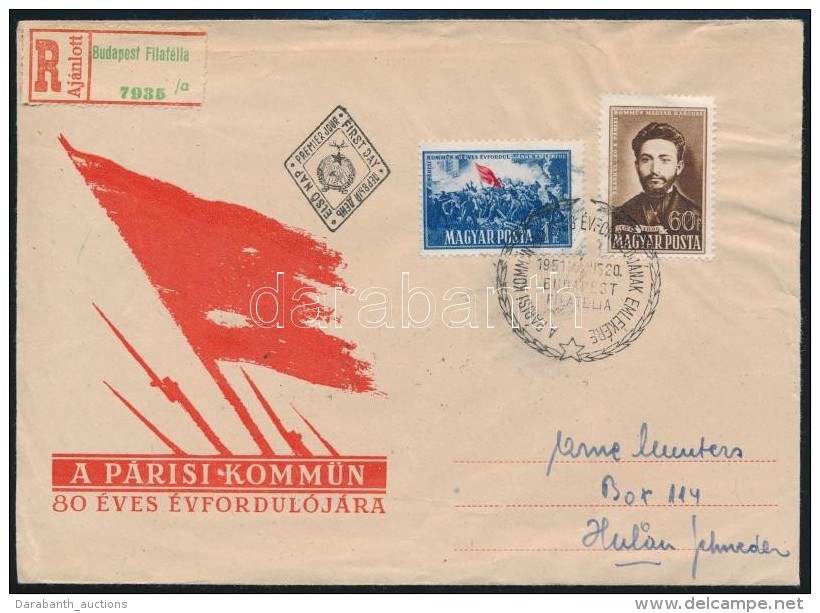 1951 P&aacute;rizsi Komm&uuml;n (I.) Sor Aj&aacute;nlott FDC-n - Other & Unclassified