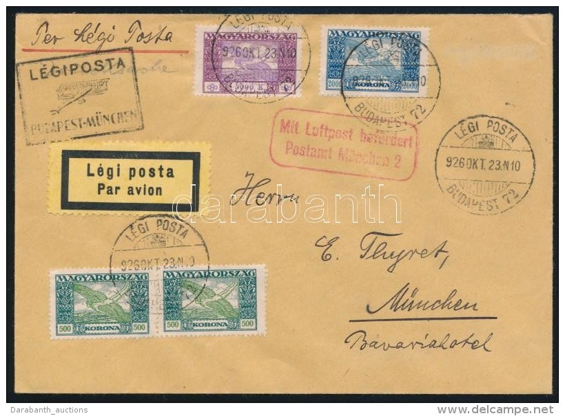 1926 Nyomtatv&aacute;ny M&uuml;nchenbe 'L&Eacute;GIPOSTA BUDAPEST-M&Uuml;NCHEN' L&eacute;gi... - Other & Unclassified