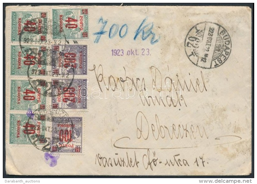 1923 (10. D&iacute;jszab&aacute;s) T&aacute;vols&aacute;gi Lev&eacute;l 5 X 40K, 100K, 2 X 200K Port&oacute;val /... - Other & Unclassified