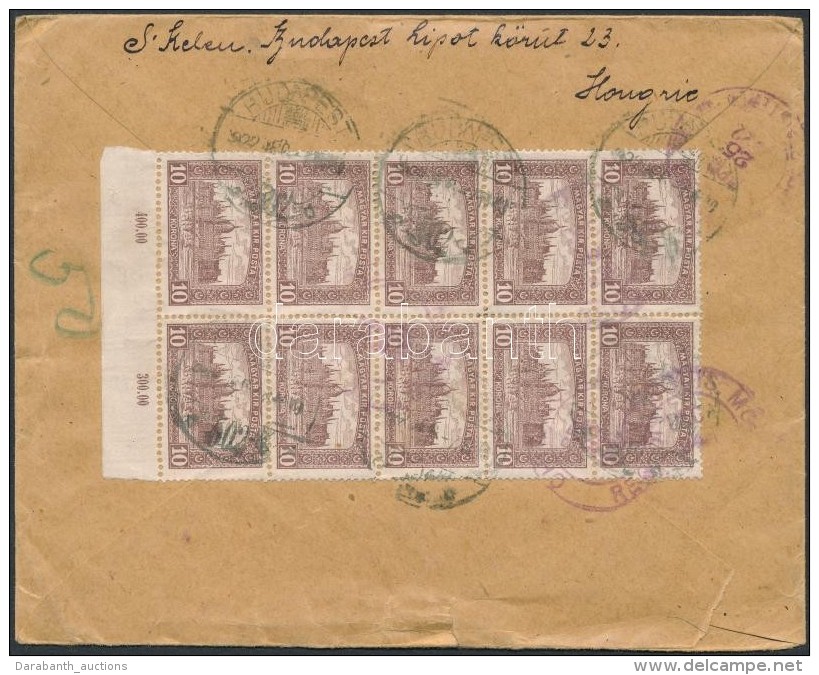 1922 (5. D&iacute;jszab&aacute;s) Aj&aacute;nlott Lev&eacute;l Az USA-ba / Registered Cover To St. Louis (USA) - Other & Unclassified