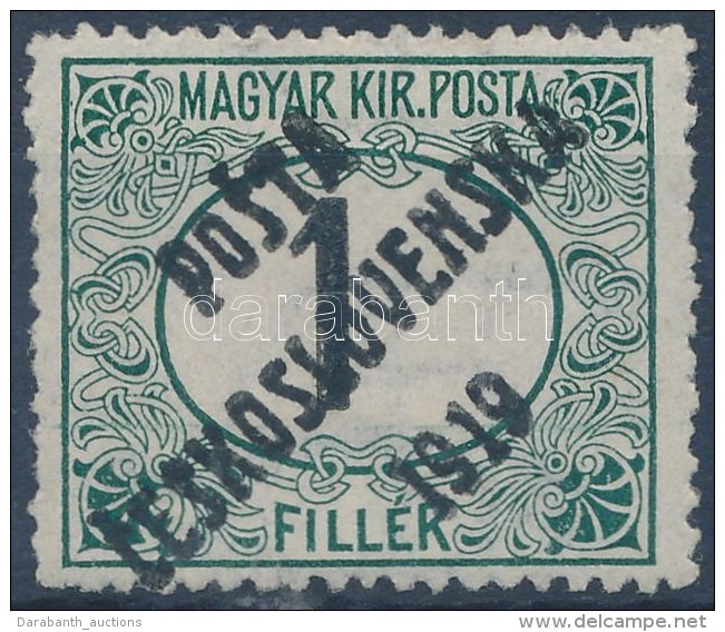 (*) Posta Ceskoslovenska 1919 Feketesz&aacute;m&uacute; Port&oacute; 1f Garancia N&eacute;lk&uuml;l (**360.000) - Other & Unclassified