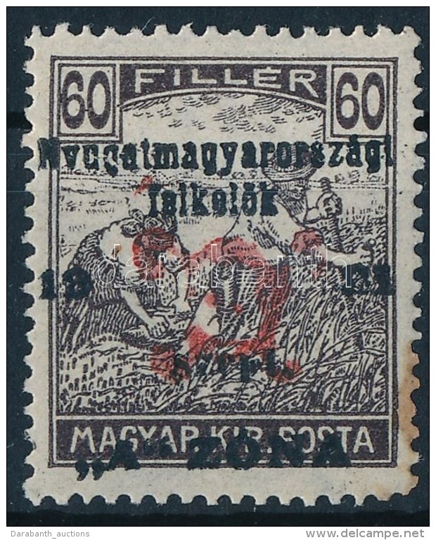 ** Nyugat-Magyarorsz&aacute;g II. 1921 Arat&oacute; 60f Garancia N&eacute;lk&uuml;l (19.000) (folt / Spot) - Other & Unclassified