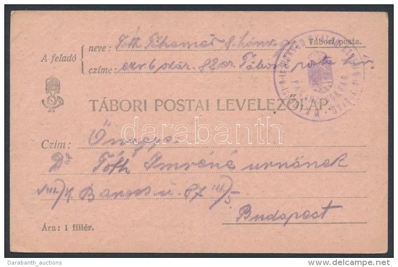 1914 LevelezÅ‘lap A 82-es Sz&aacute;m&uacute; T&aacute;bori Post&aacute;r&oacute;l K&uuml;ldve / Field Post Cover... - Other & Unclassified