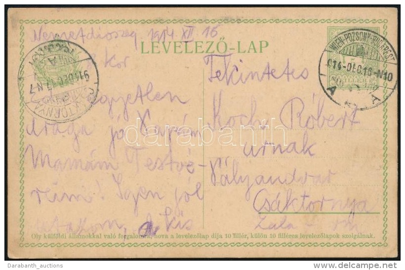 1914 D&iacute;jjegyes LevelezÅ‘lap 'WIEN-POZSONY-BUDAPEST' Vas&uacute;ti Mozg&oacute;posta... - Other & Unclassified