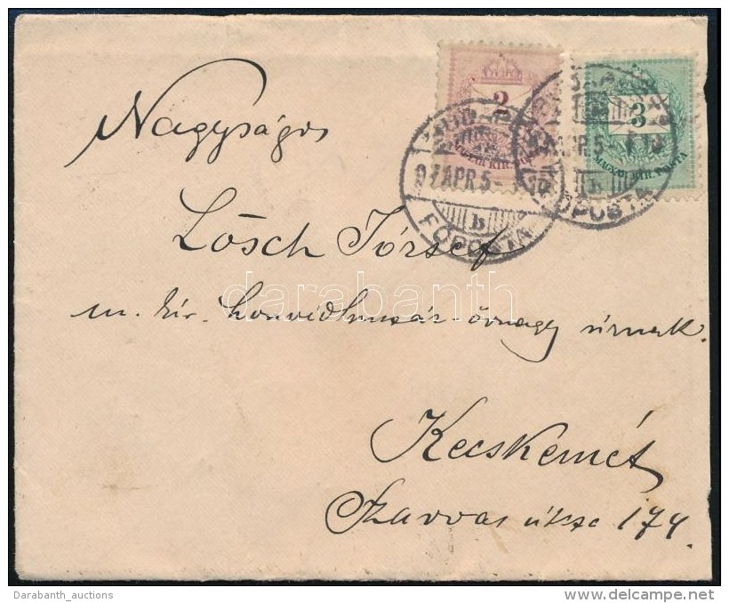 1897 Lev&eacute;l 2kr &eacute;s 3kr B&eacute;rmentes&iacute;t&eacute;ssel - Other & Unclassified