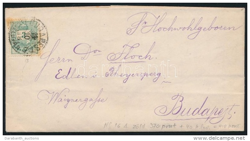 1878 Budapest Helyi Lev&eacute;l 3kr B&eacute;rmentes&iacute;t&eacute;ssel - Other & Unclassified