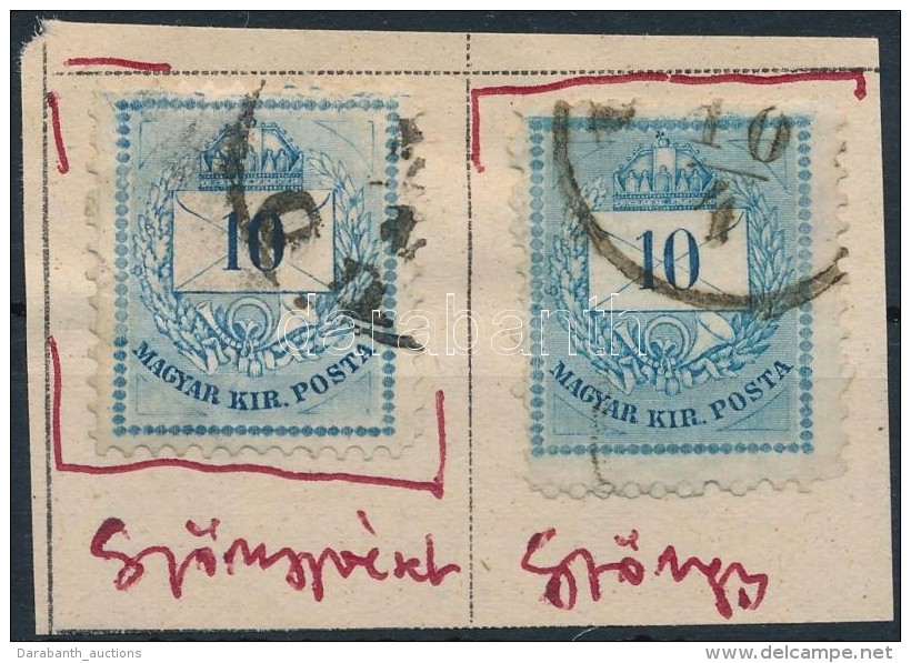 O 1881 Sz&iacute;nessz&aacute;m&uacute; 2 X 10kr Karcok, Gy&ouml;ngy V&eacute;setjav&iacute;t&aacute;s - Other & Unclassified