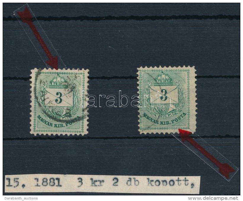 O 1881 Sz&iacute;nessz&aacute;m&uacute; 2 X 3kr Kopott Lemez, Gy&ouml;ngyjav&iacute;t&aacute;s - Other & Unclassified