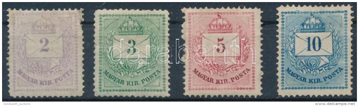 (*) 1874 Sz&iacute;nessz&aacute;m&uacute; 2kr, 3kr, 5kr &eacute;s 10kr (a 2kr S&eacute;r&uuml;lt / Damaged) - Other & Unclassified