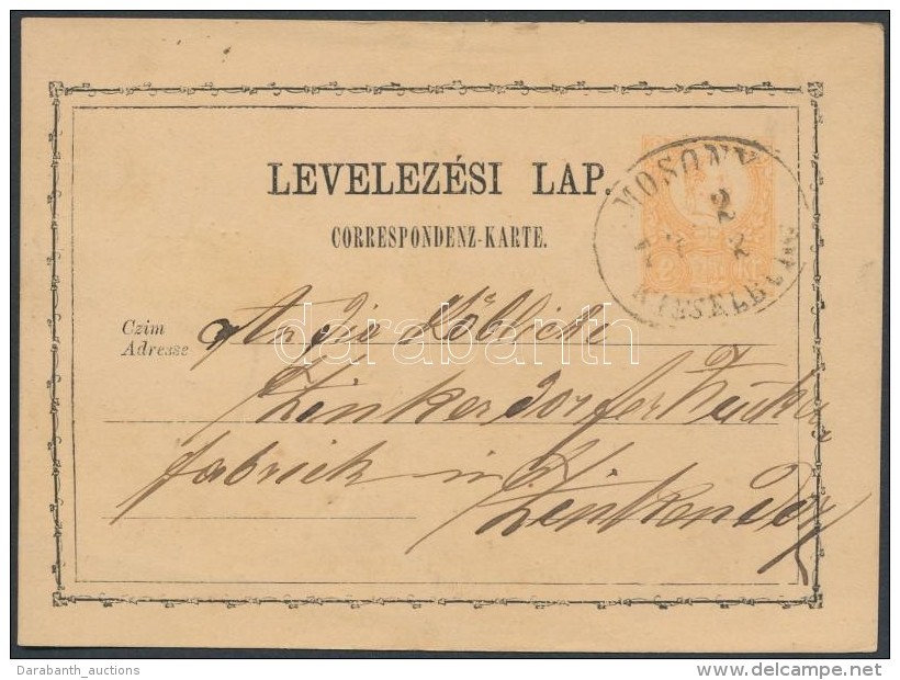 1874 D&iacute;jjegyes LevezÅ‘lap 'MOSONY WIESELBURG' - Altri & Non Classificati