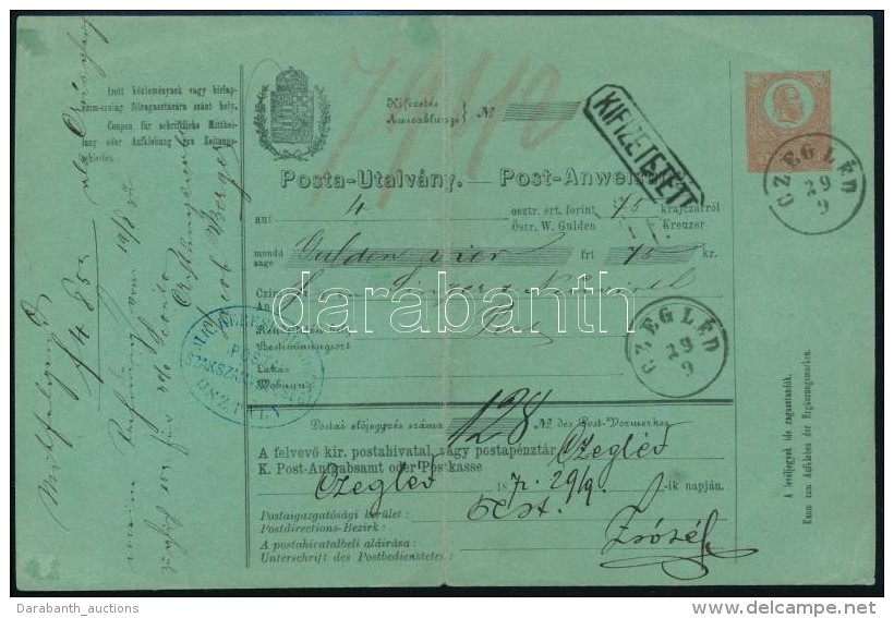 1872 5kr Postautalv&aacute;ny 'CZEGL&Eacute;D' - Pest (B&aacute;nfalvy Szign&oacute;val) - Other & Unclassified