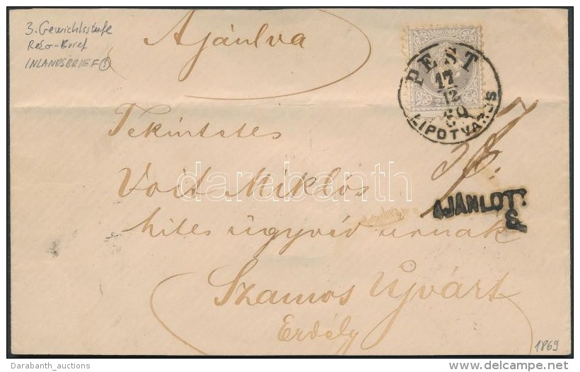 1869 25kr Aj&aacute;nlott 3. S&uacute;lyfokozat&uacute; T&uacute;ls&uacute;lyos Lev&eacute;lbor&iacute;t&eacute;kon... - Other & Unclassified