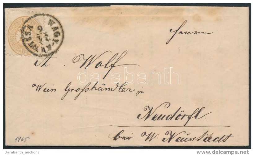 1865 15kr T&aacute;vols&aacute;gi Lev&eacute;len (teljes Tartalommal) / On Cover (with Full Content) 'NAGY-KANIZSA'... - Other & Unclassified