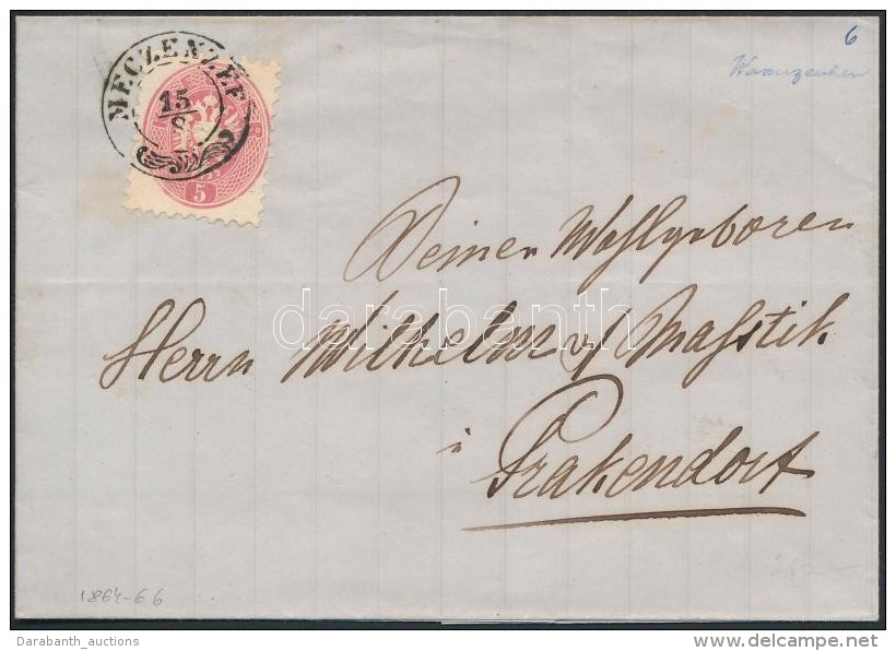 1864 5kr Lev&eacute;len / On Domestic Cover 'MECZENZ&Eacute;F' - 'G&Ouml;LLNITZ' - 'SZOMOLNOK' - Other & Unclassified