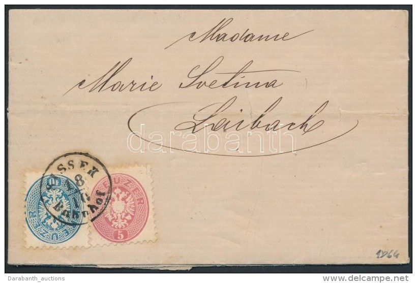 1864 10kr + 5kr T&aacute;vols&aacute;gi Lev&eacute;len (teljes Tartalommal) / On Cover (with Full Content) 'SISSEK... - Other & Unclassified