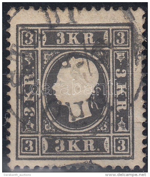 O 1858 3kr Fekete / Black I. Eredeti Gumival / With Original Gum 'KRONSTADT' (kis... - Other & Unclassified