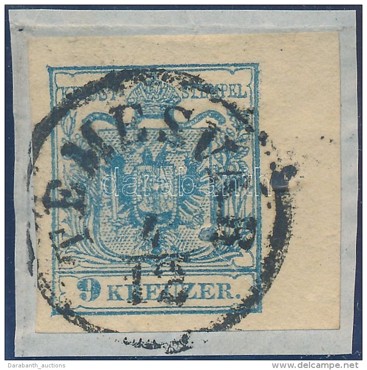 1850 9kr HP IIIa &iacute;vsz&eacute;li, Nagy Pap&iacute;rkorn / With Margin 'TEMESV&Aacute;R' - Altri & Non Classificati