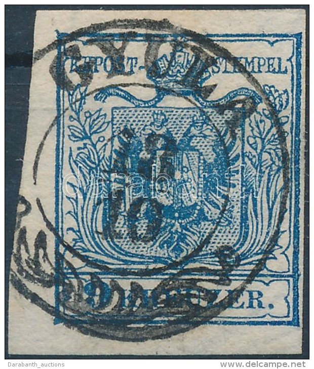 O 1850 9kr HP III.a. &iacute;vsz&eacute;li Nyomat, Nagy V&iacute;zjellel / With Watermark 'GYULA' - Altri & Non Classificati