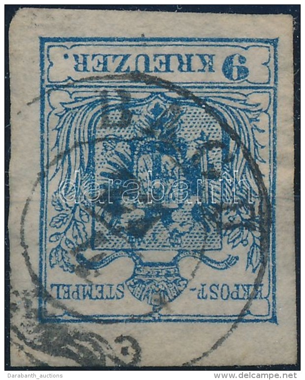 O 1850 9kr HP III. 'BAGH' (Gudlin 150p) (kis Sarokhi&aacute;ny / Missing Corner) - Other & Unclassified
