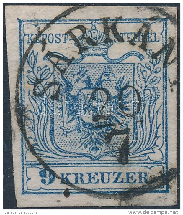 O 1850 9kr HP III. Kisebb Lemezhib&aacute;val / Smaller Plate Flaw 'S&Aacute;RK&Aacute;NY' (Gudlin: 100p) - Other & Unclassified