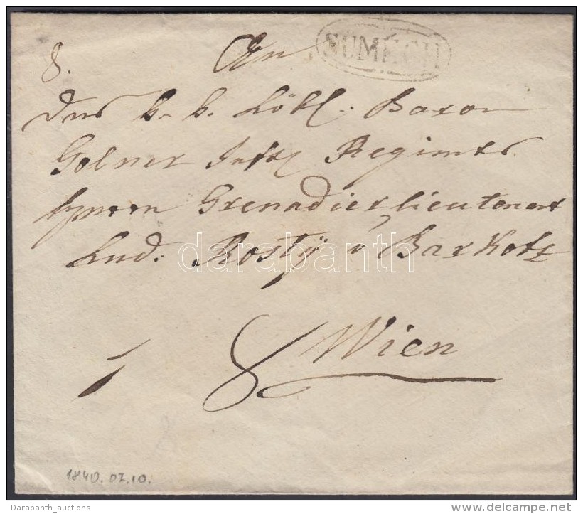 1840 Port&oacute;s Lev&eacute;l / Cover With Postage Due 'S&Uuml;MEGH' - Wien - Other & Unclassified