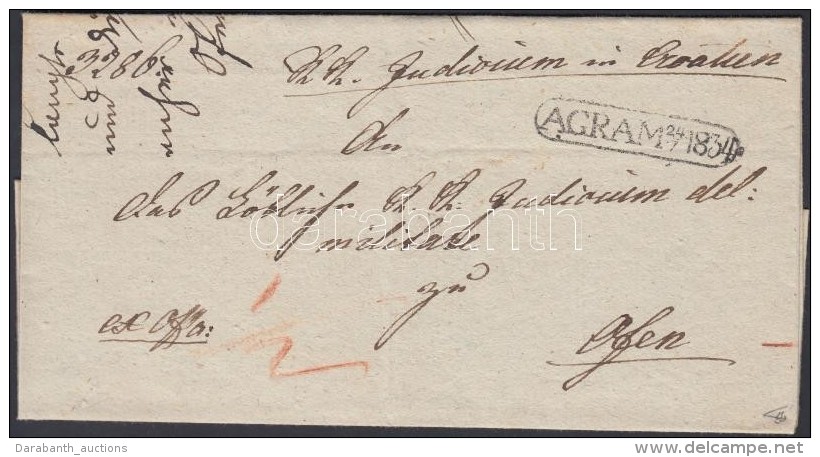 1834 Port&oacute;s Lev&eacute;l / Unpaid Cover 'AGRAM 1834' - Ofen - Other & Unclassified