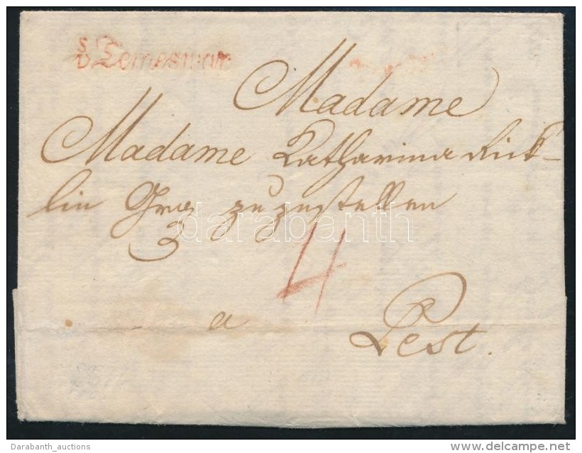 1786 Port&oacute;s Lev&eacute;l / Cover With Postage Due Piros / Red 'v Temeswar' - Pest - Other & Unclassified
